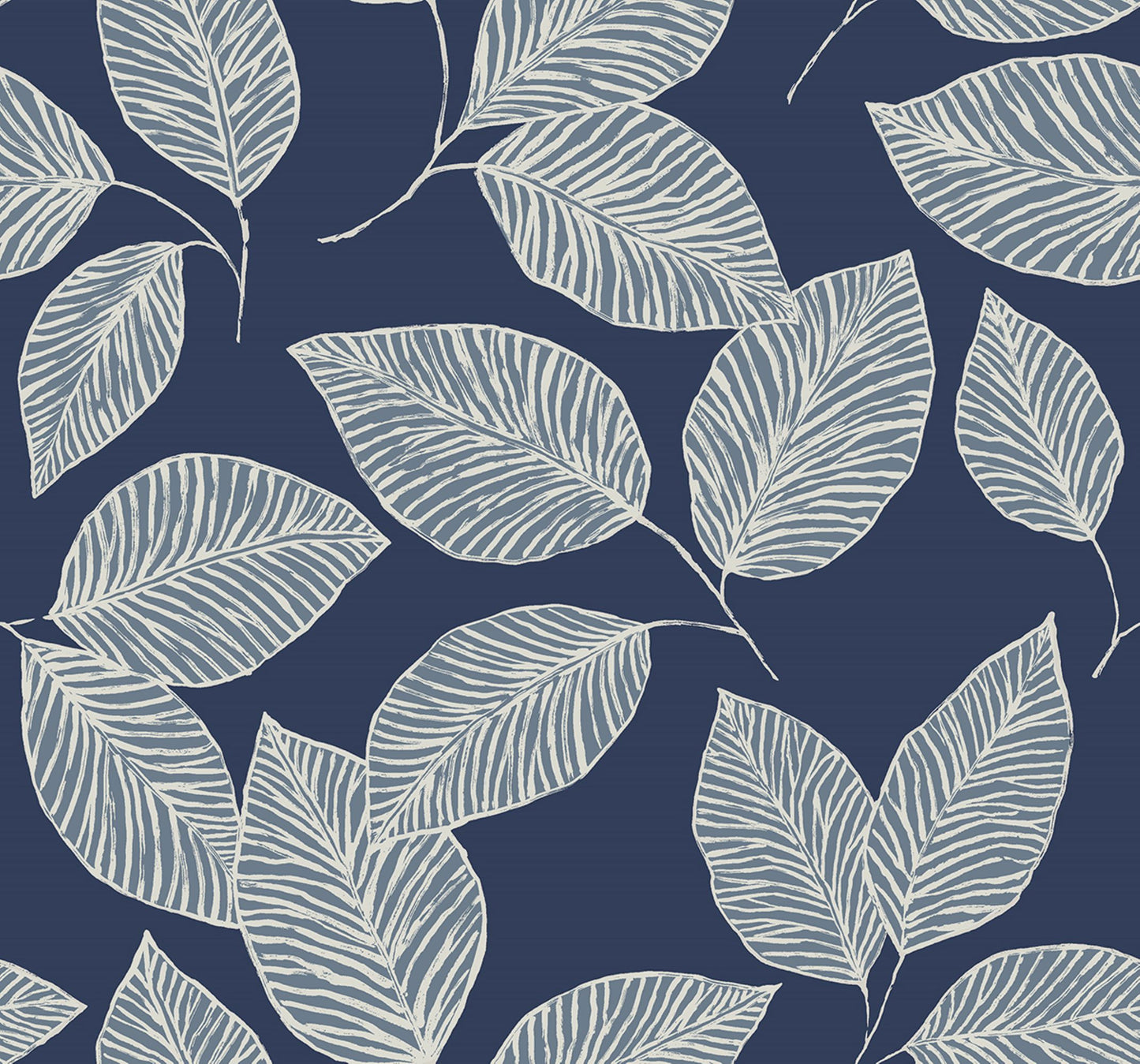 Modern Living Painted Leaf – Navy | WF40012