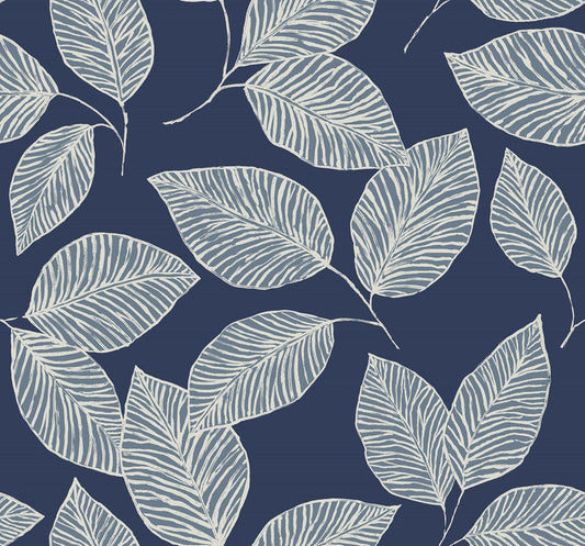 Modern Living Painted Leaf – Navy | WF40012